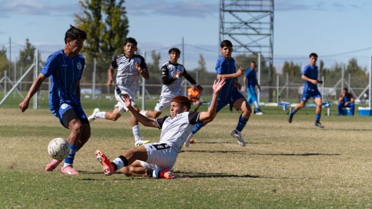 Exciting outdoor soccer match with players in action on the field.